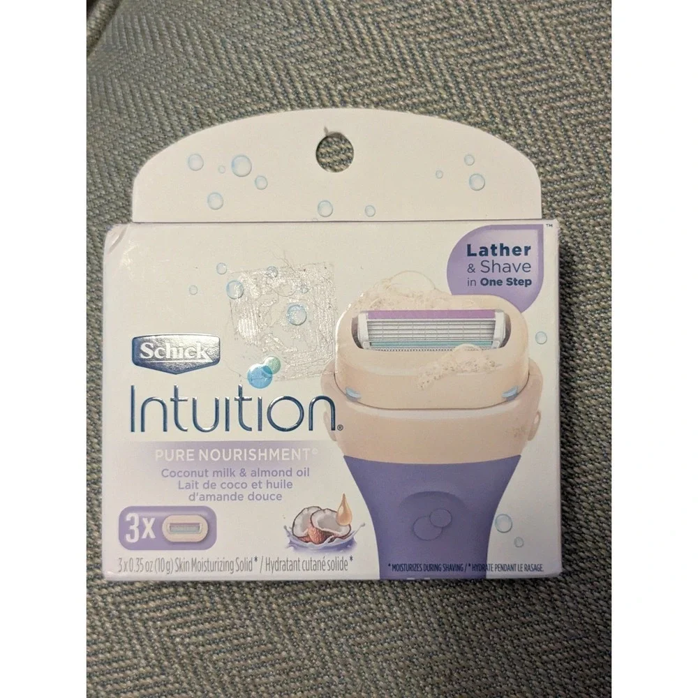 LOT OF 5 Schick Intuition Pure Nourishment Razor Refills 3 Count Coconut Almond